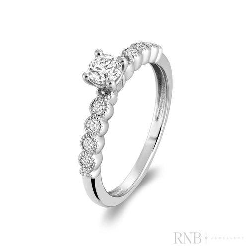 Bague vintage milgrain — Solitaire Milgrain Diamond Engagement Ring