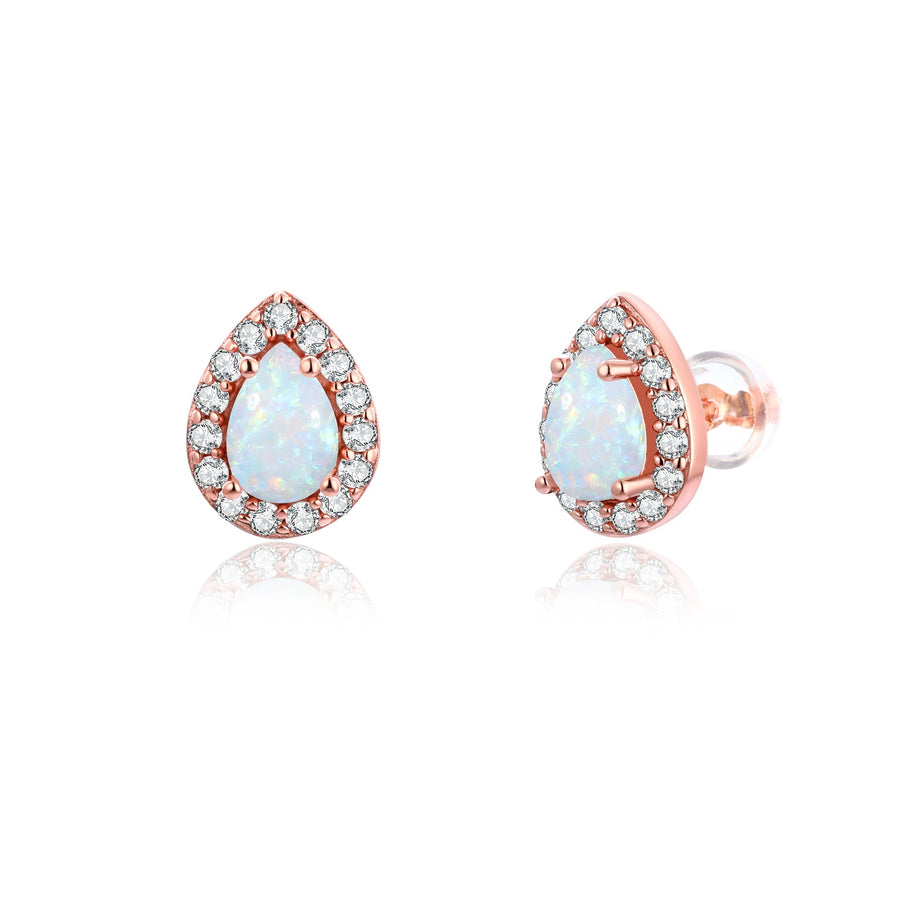 Boucles d'oreilles avec Opale or rose Ariel