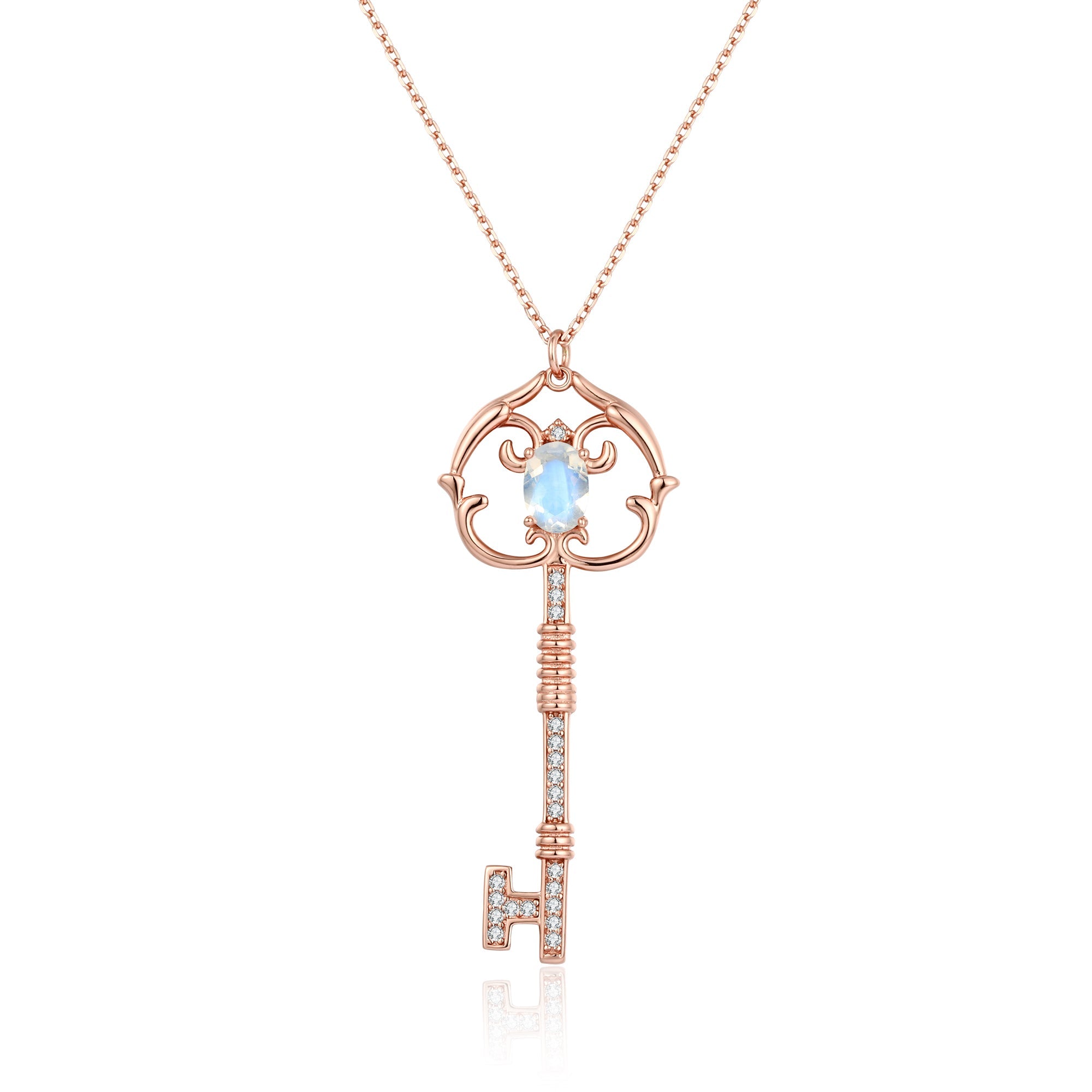Collier Pendentif Vintage - Demi-lune Et Fleur De Vie En Acier - 60 Cm