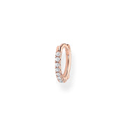 Créole unique blanche pierres or rose