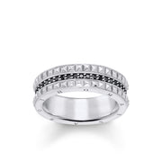 bague aspect riveté noir