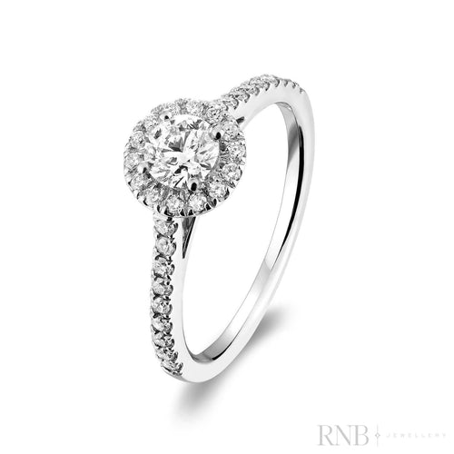 Bague halo — Round Halo Diamond Engagement Ring