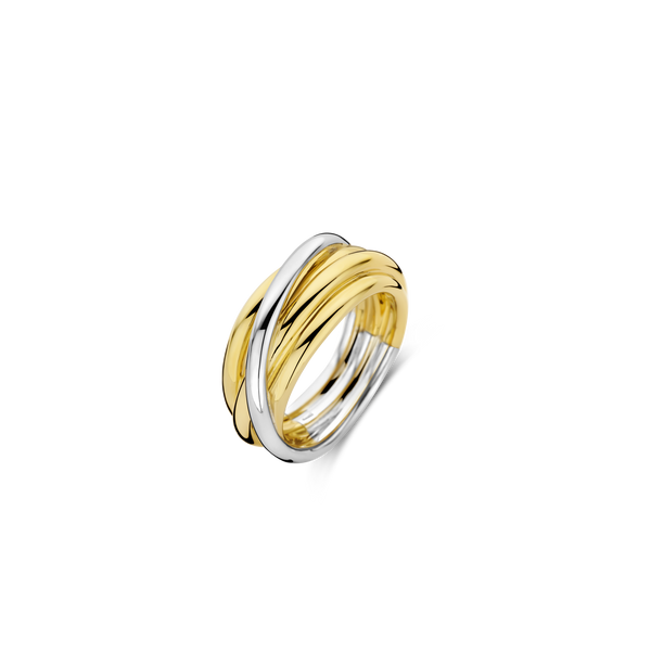 Bague bicolore Ti Sento — Bague croisée bicolore - modèle M