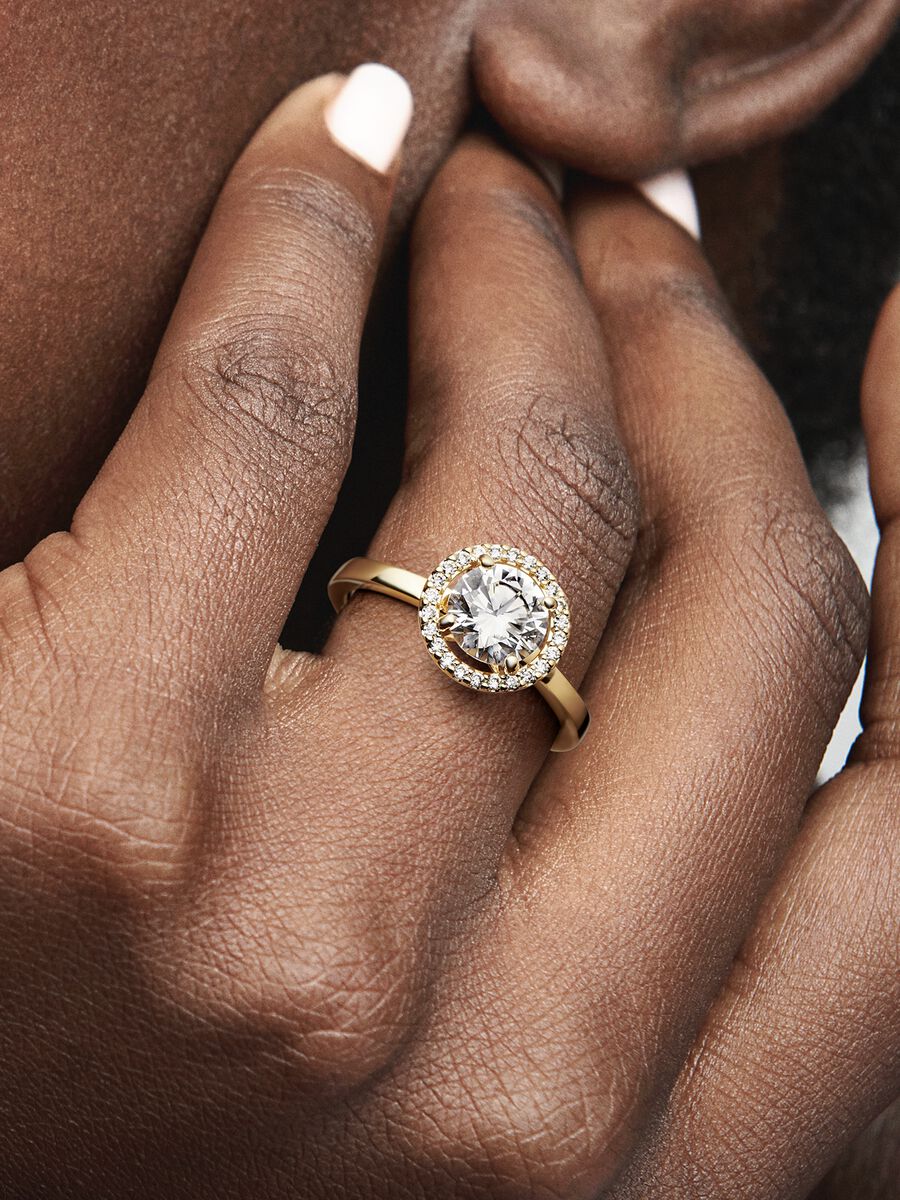 Bague Halo rond scintillant