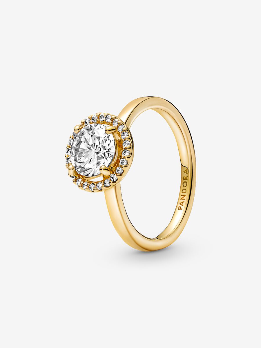 Bague Halo rond scintillant