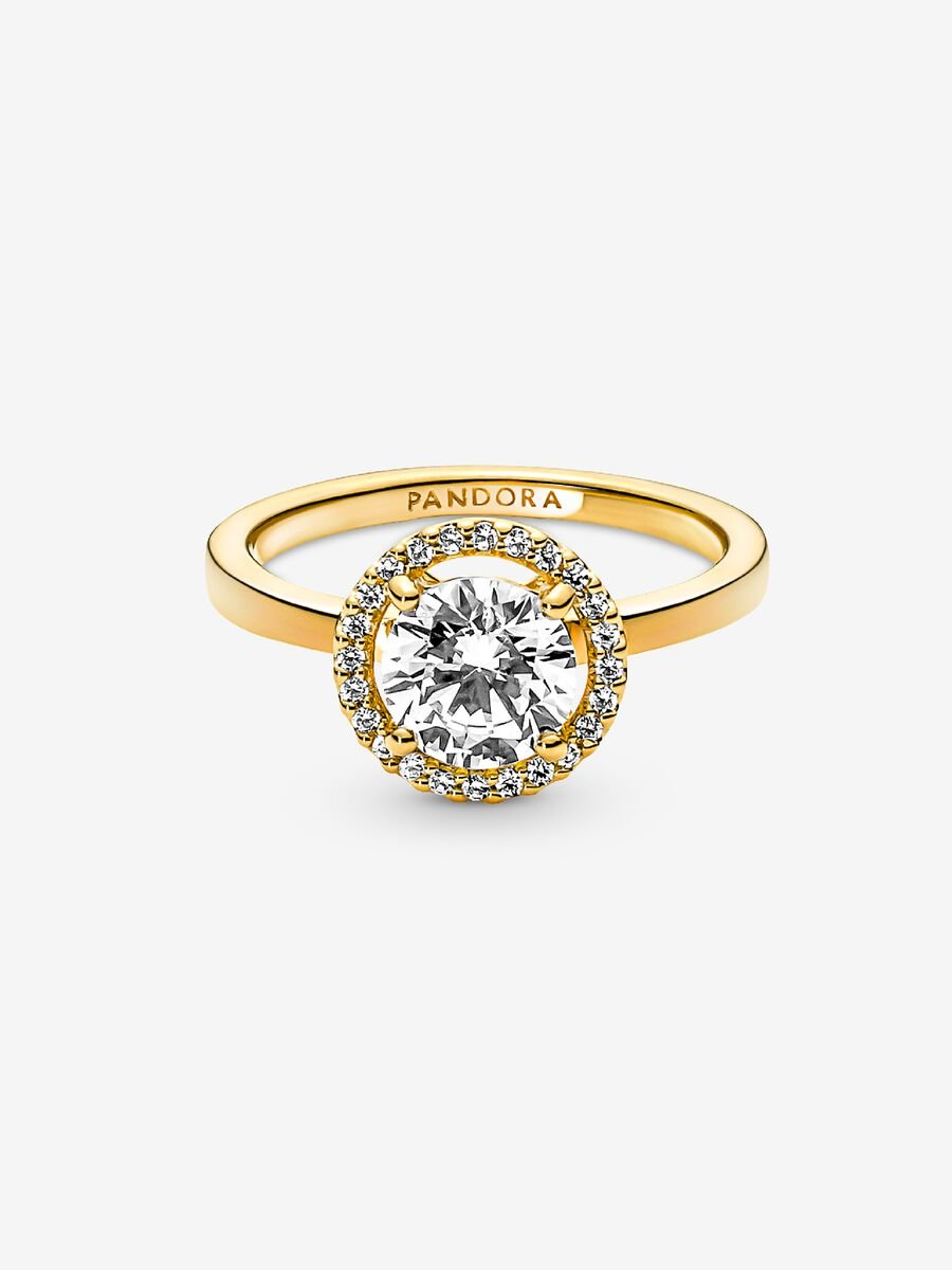 Bague Halo rond scintillant