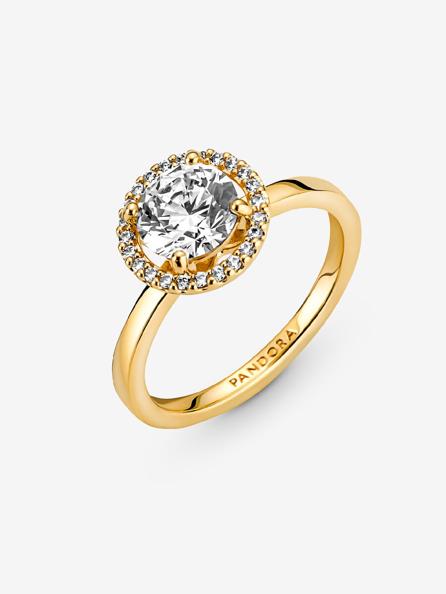 Bague Halo rond scintillant
