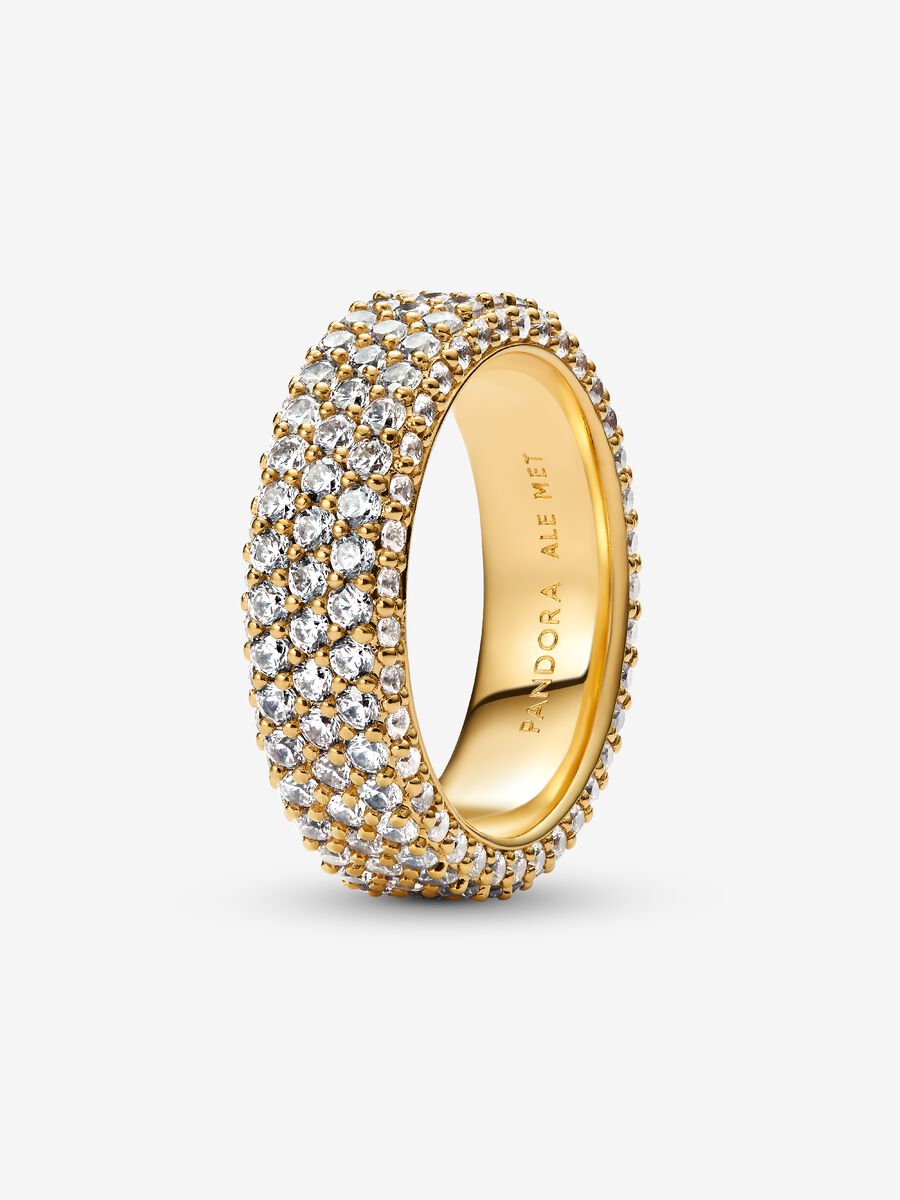 Bague en pavé à trois rangs Pandora Timeless