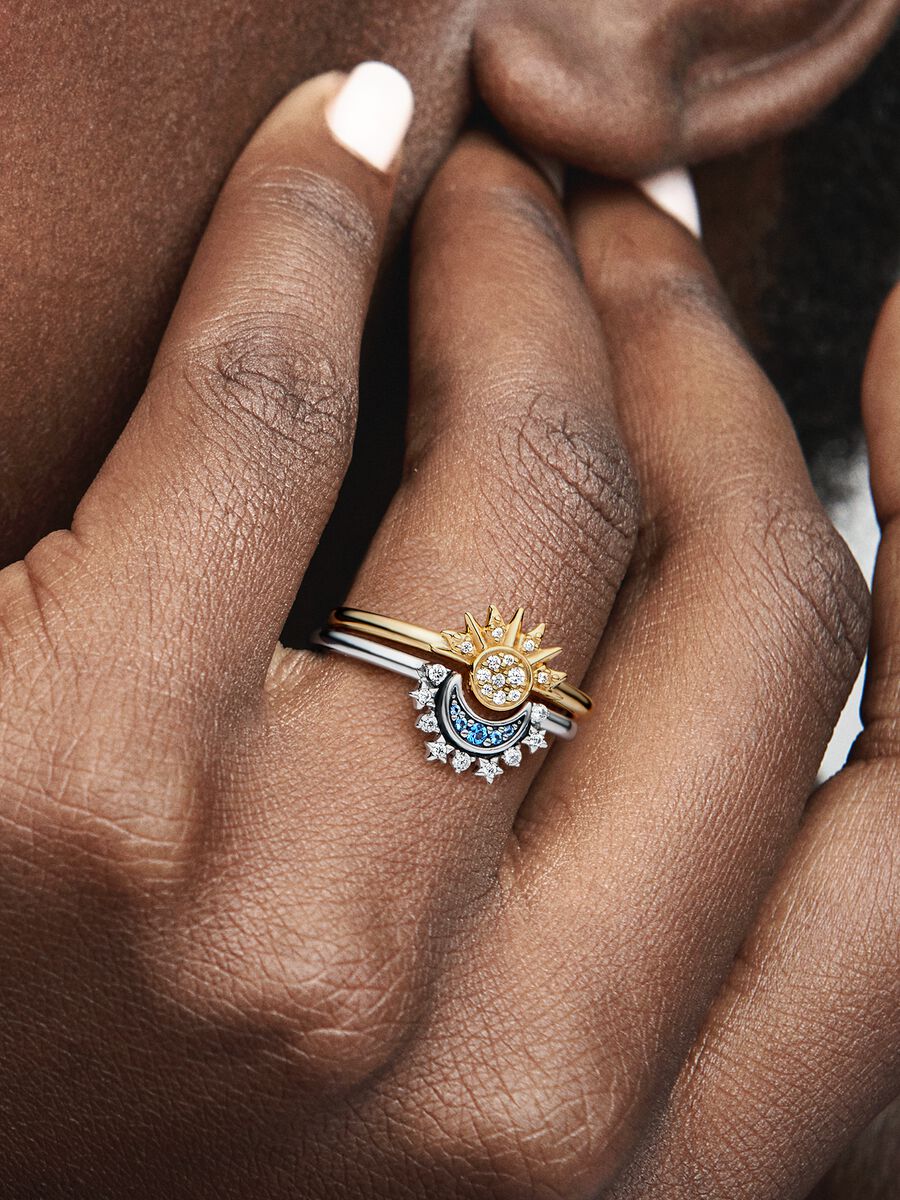 Bague Soleil céleste scintillant