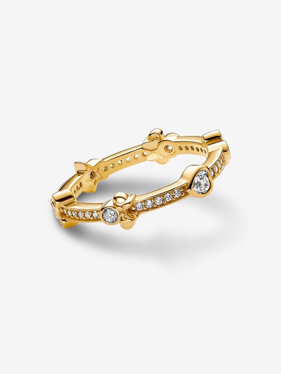 Bague éternité scintillante Mickey Mouse et Minnie Mouse de Disney