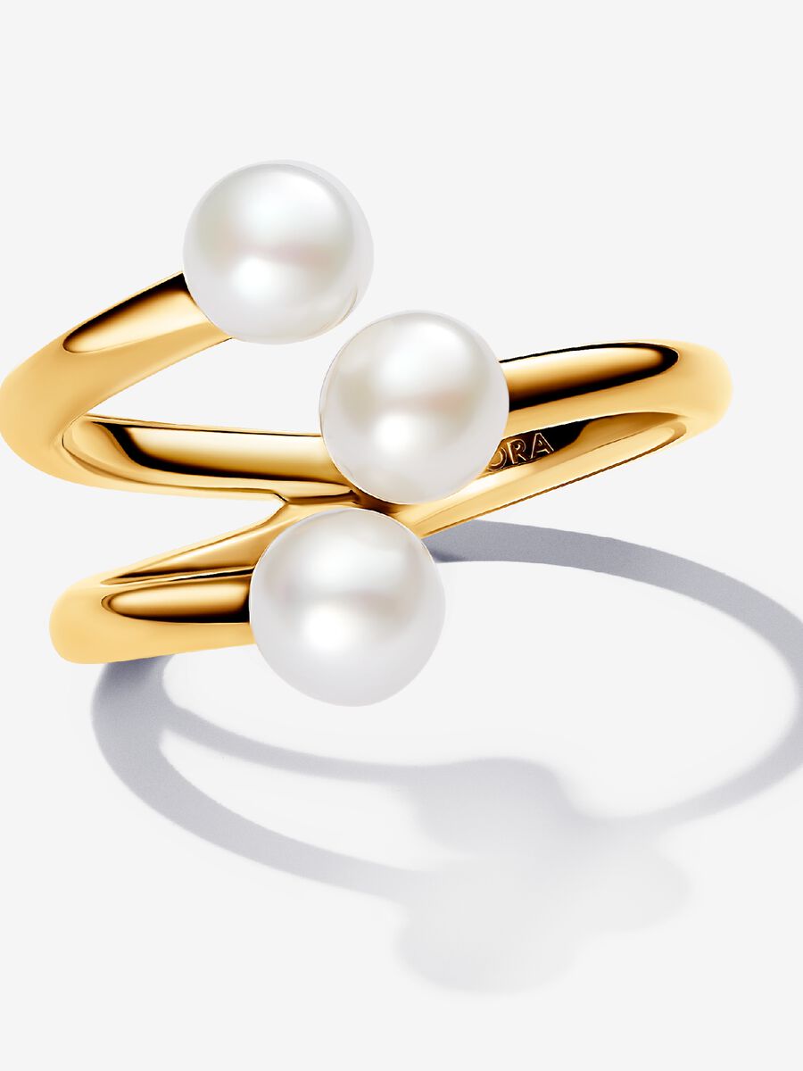 Bague ouverte Perle de culture d’eau douce traitée