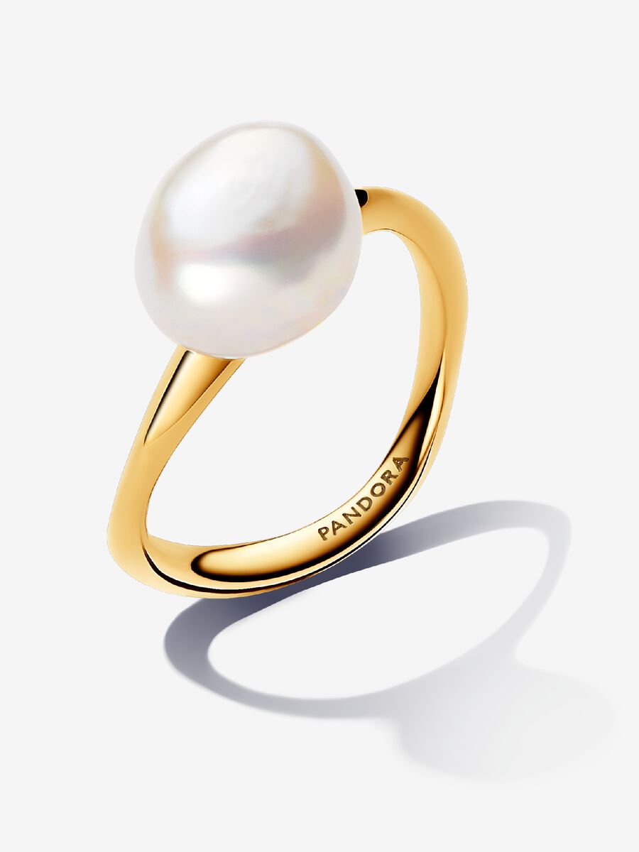 Bague Perle de culture d’eau douce traitée baroque