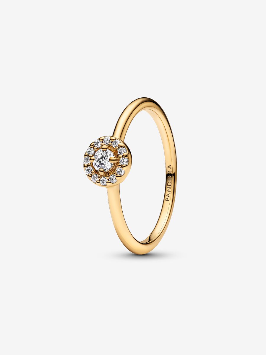 Bague Halo ronde pavée