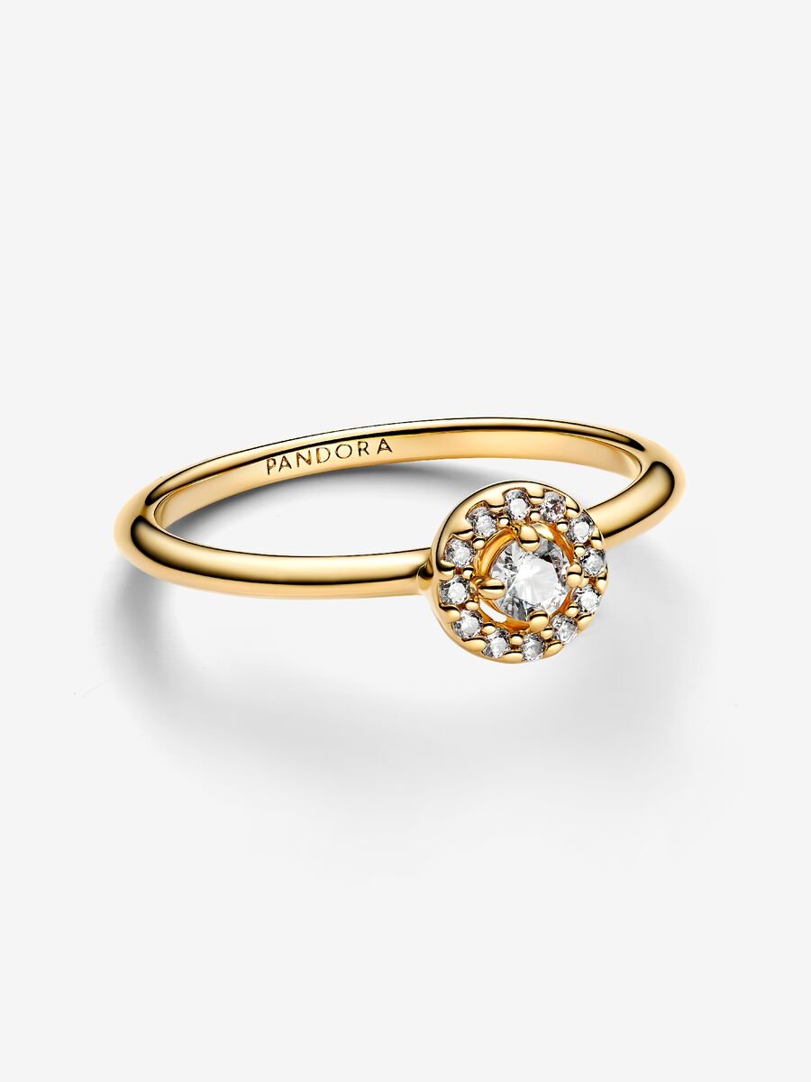 Bague Halo ronde pavée