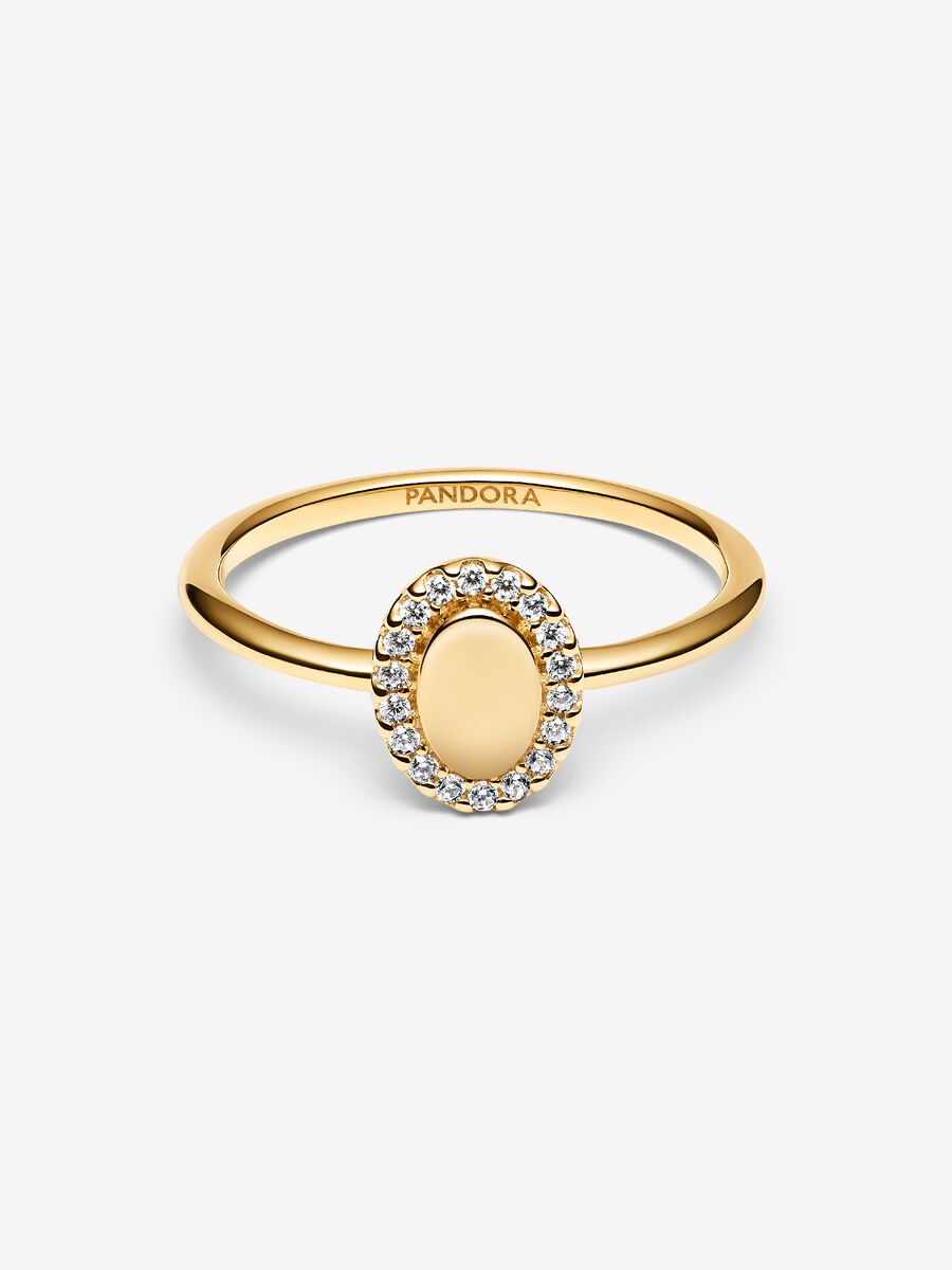 Bague Halo ovale à graver