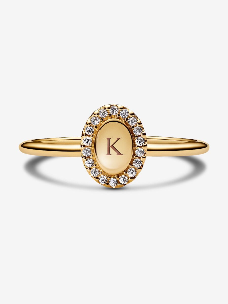 Bague Halo ovale à graver