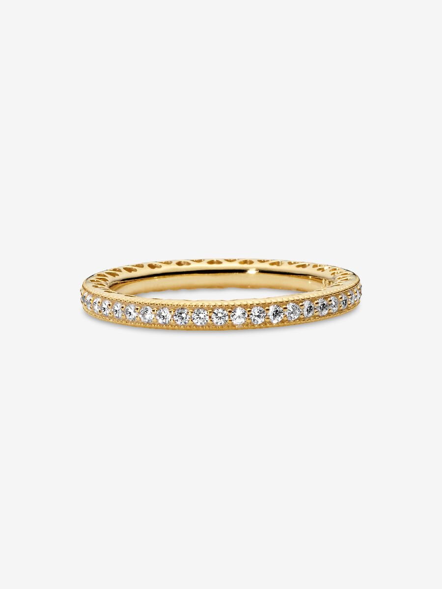 Bague scintillante à cœurs