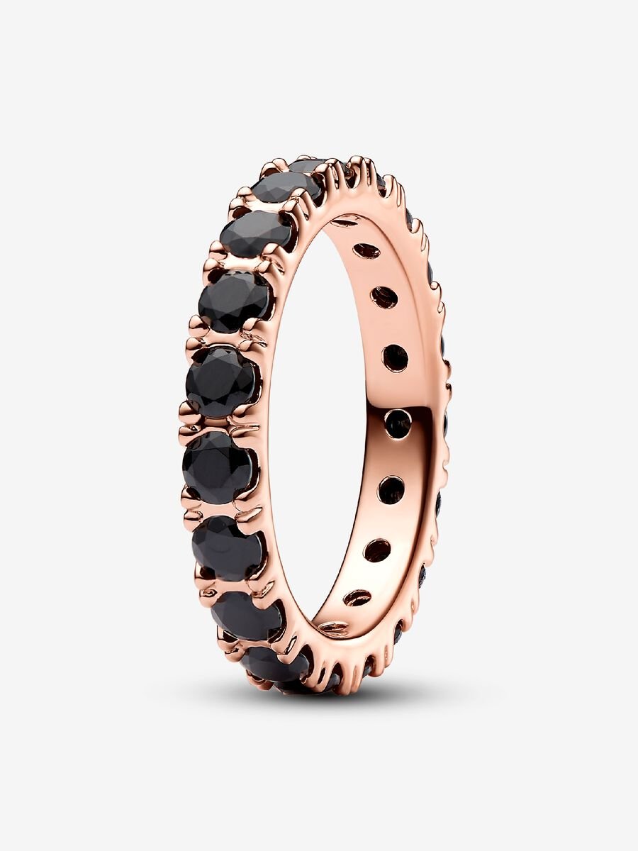 Bague éternité Ligne scintillante noire