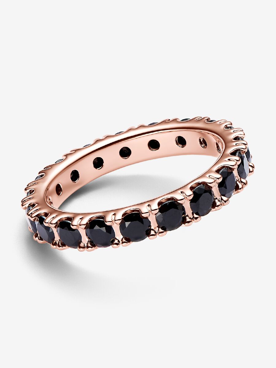 Bague éternité Ligne scintillante noire