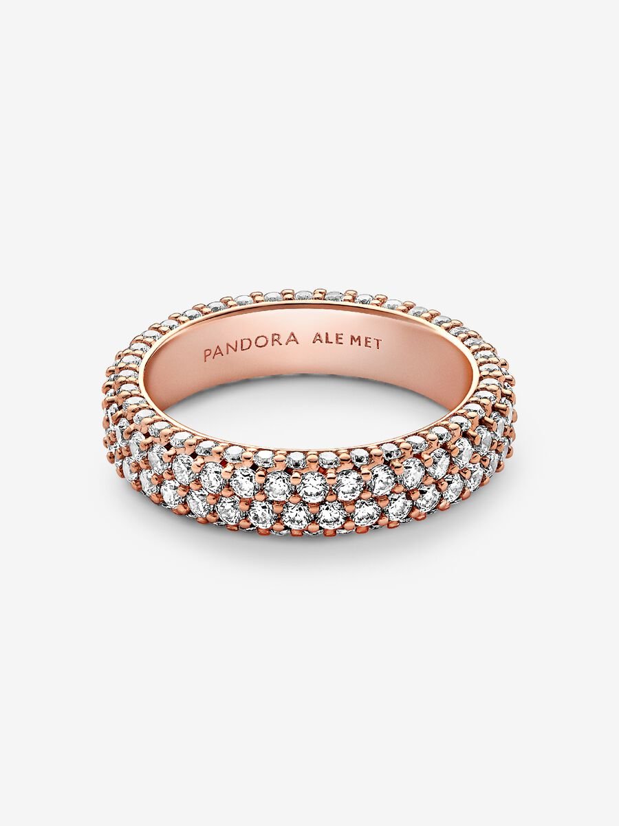 Bague en pavé à deux rangs Pandora Timeless