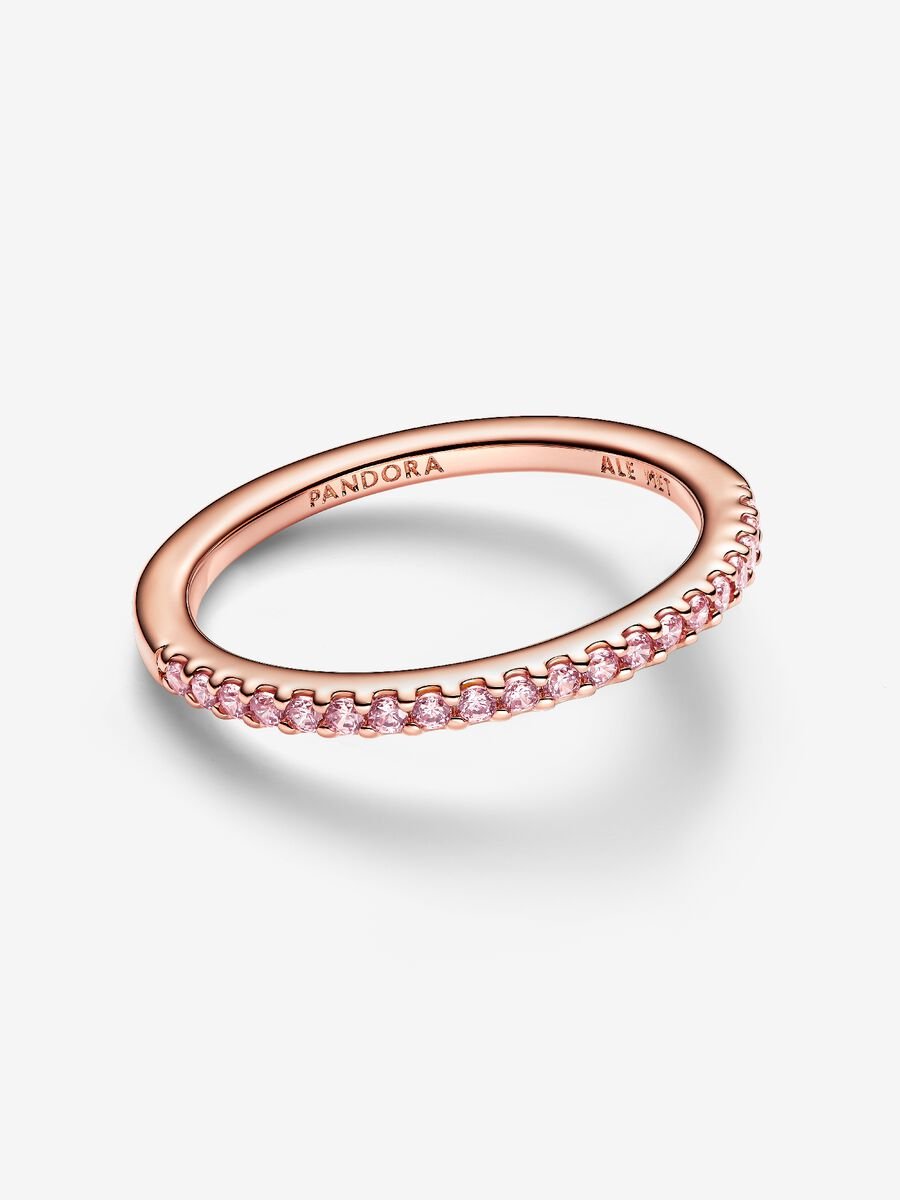 Anneau rose scintillant