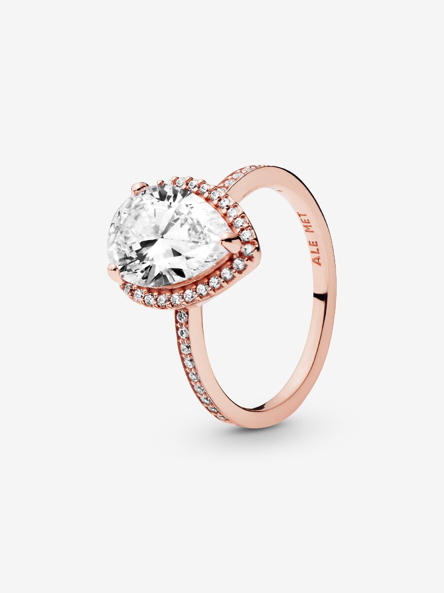 Bague Halo Larme scintillante