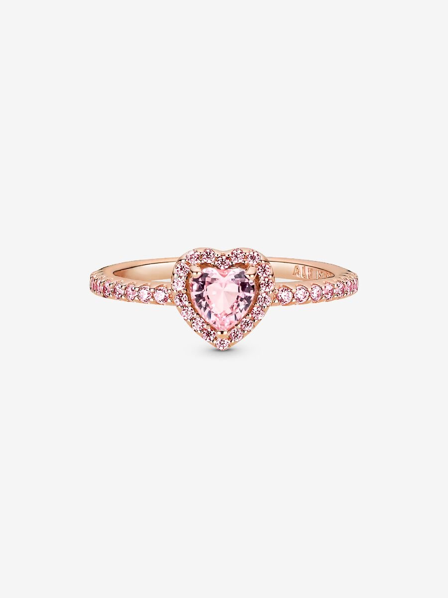 Bague scintillante Cœur surélevé