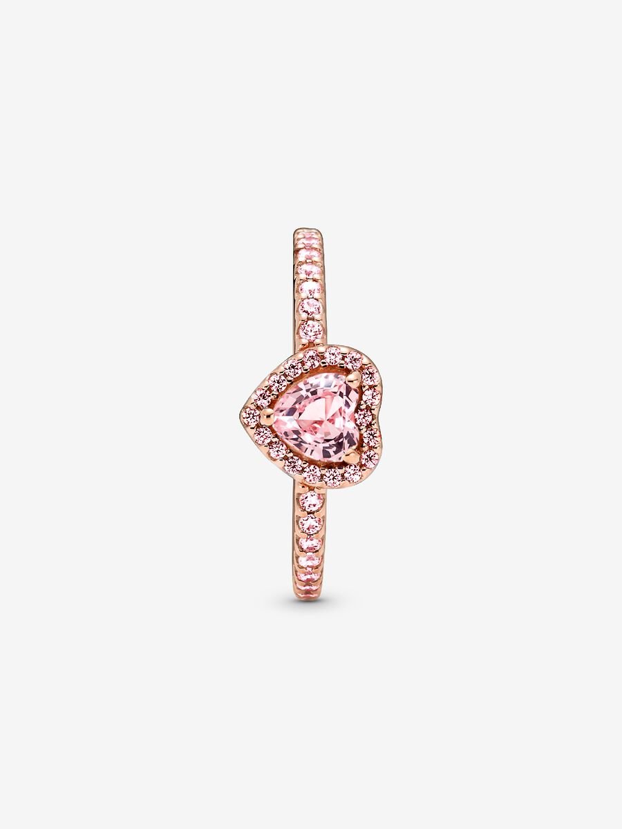 Bague scintillante Cœur surélevé