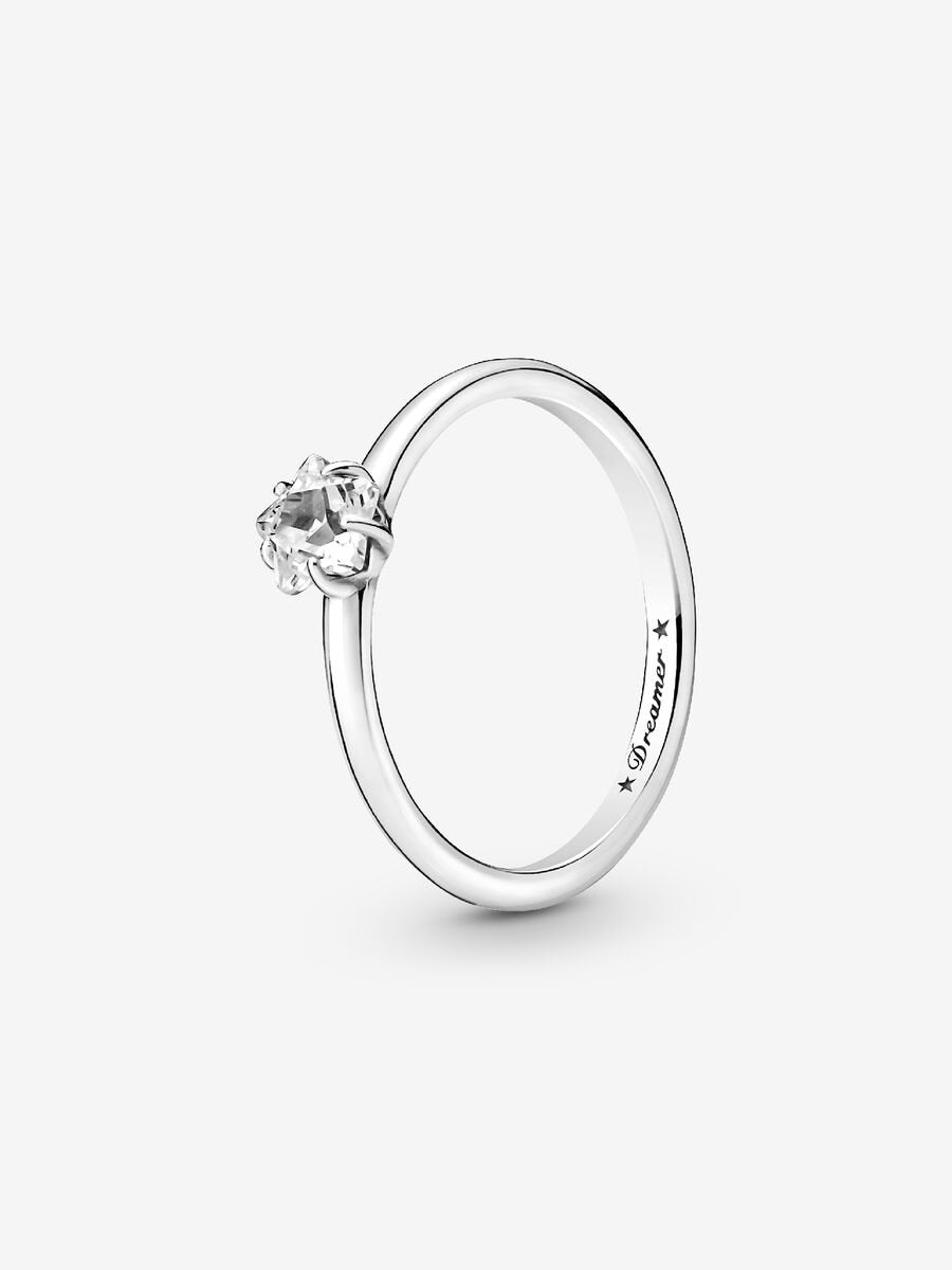Bague à solitaire Étoile scintillante céleste