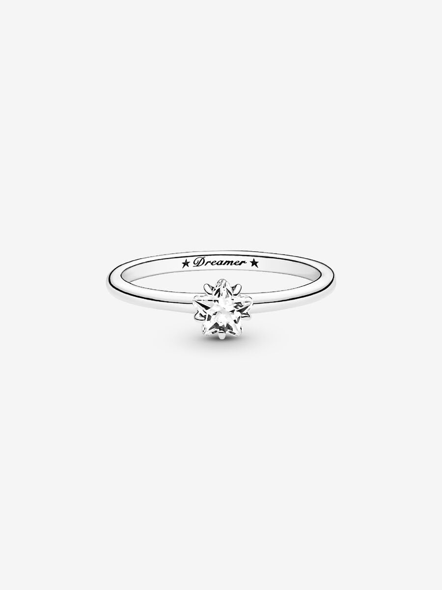 Bague à solitaire Étoile scintillante céleste