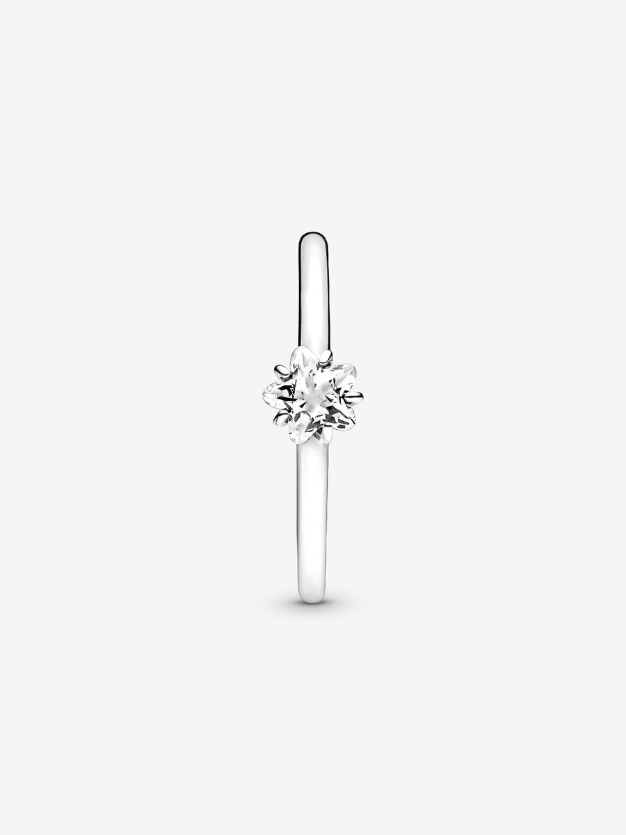 Bague à solitaire Étoile scintillante céleste