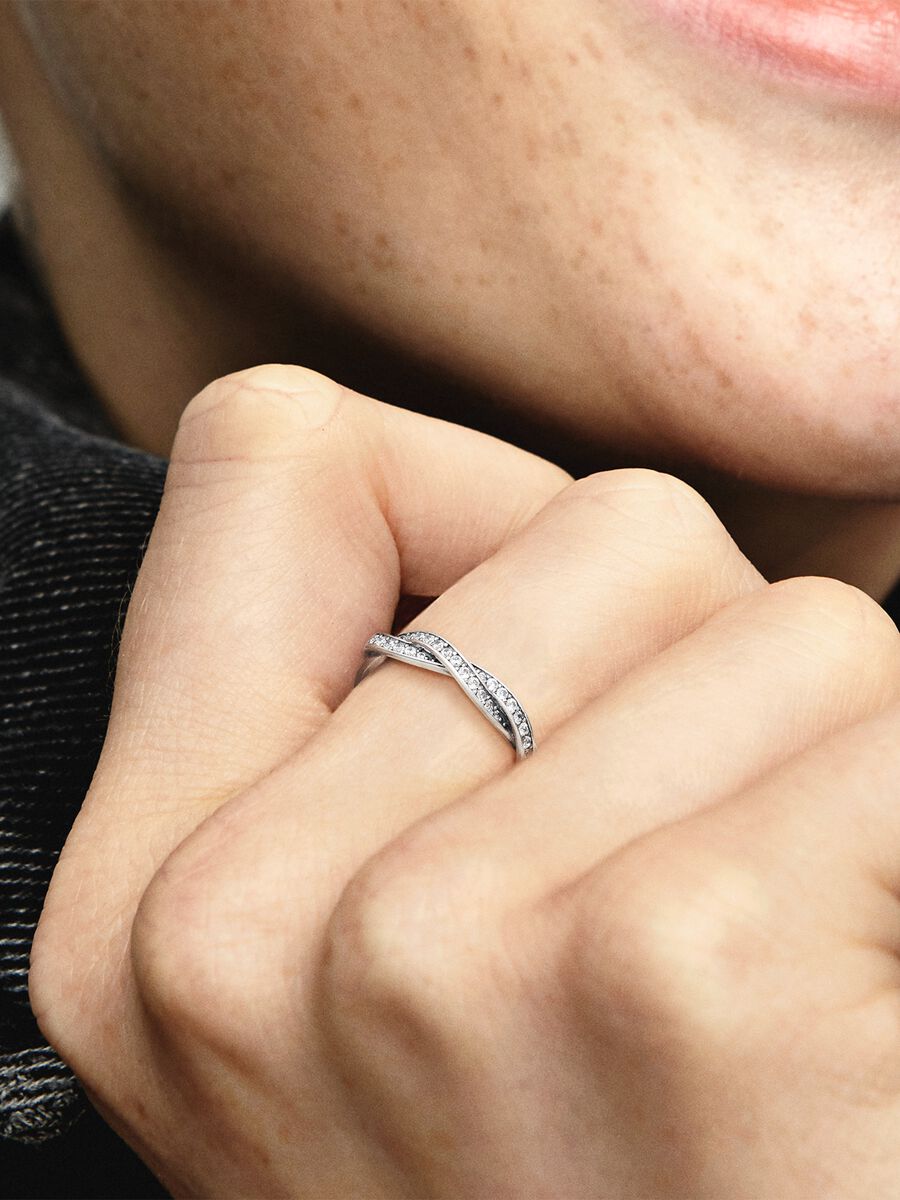 Bague Torsades scintillantes