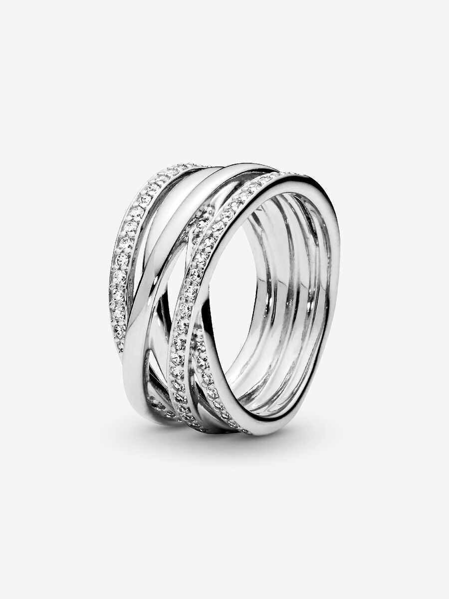 Bague lignes brillantes et scintillantes