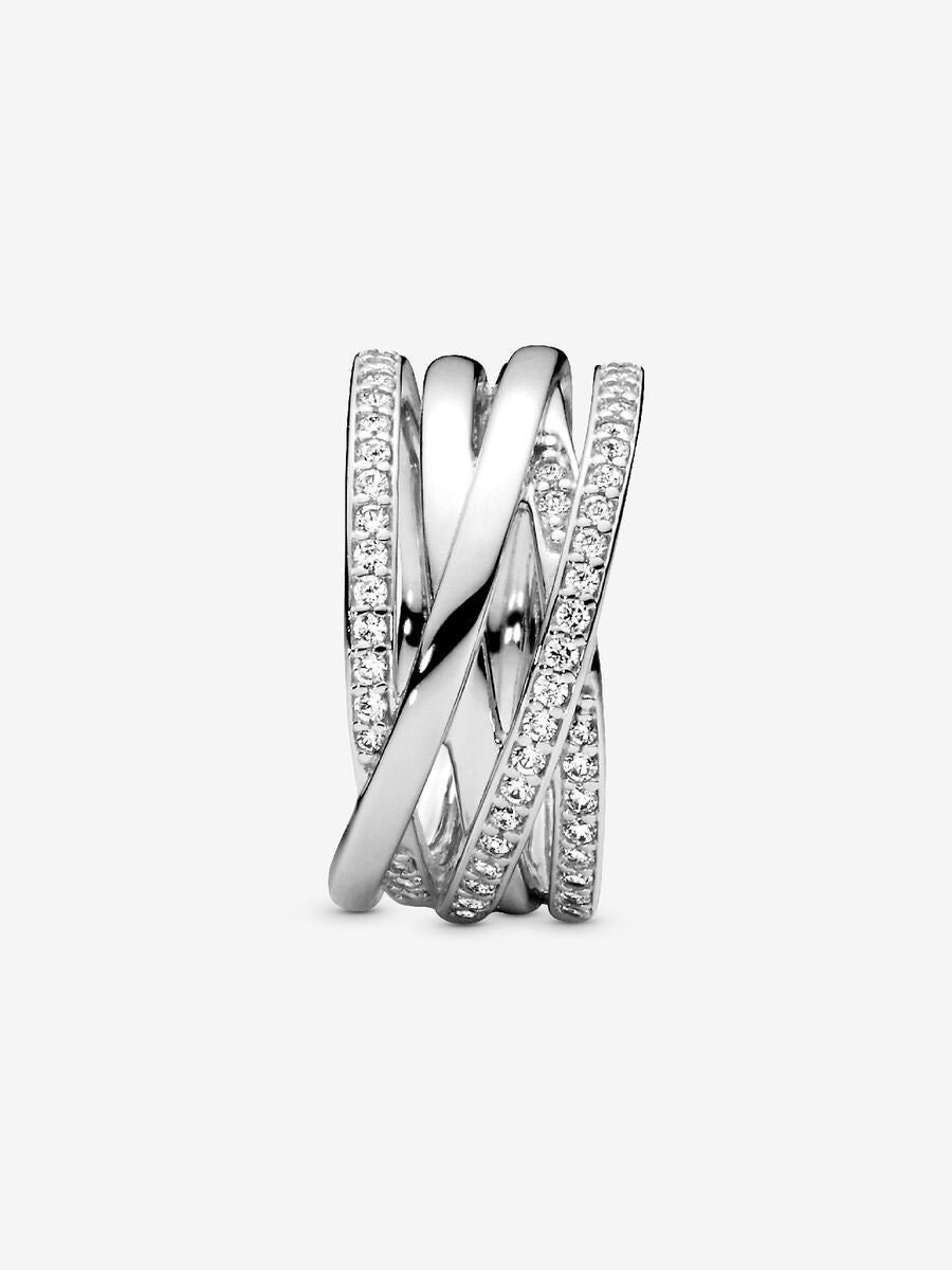 Bague lignes brillantes et scintillantes