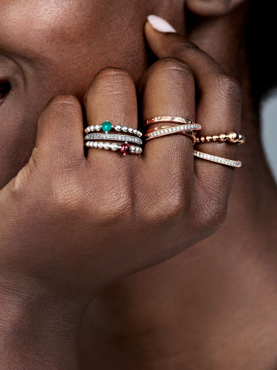 Bague brillance et cœurs