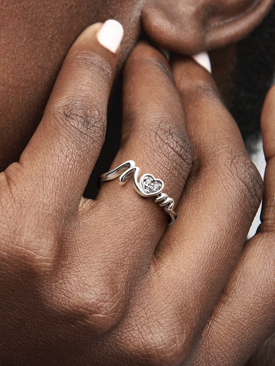 Bague pavé Cœur « Mum »