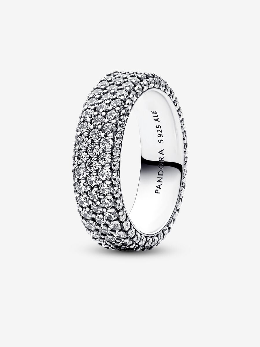 Bague en pavé à trois rangs Pandora Timeless