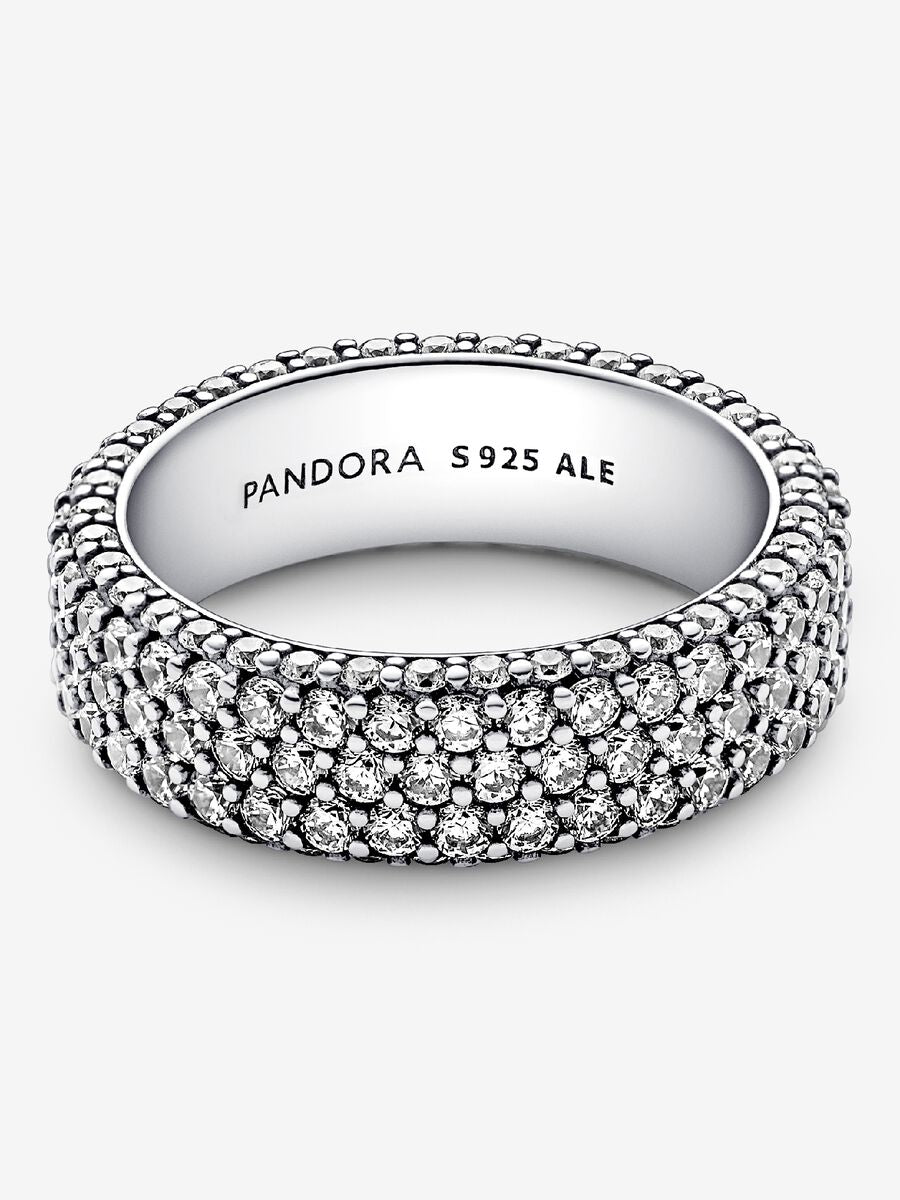 Bague en pavé à trois rangs Pandora Timeless