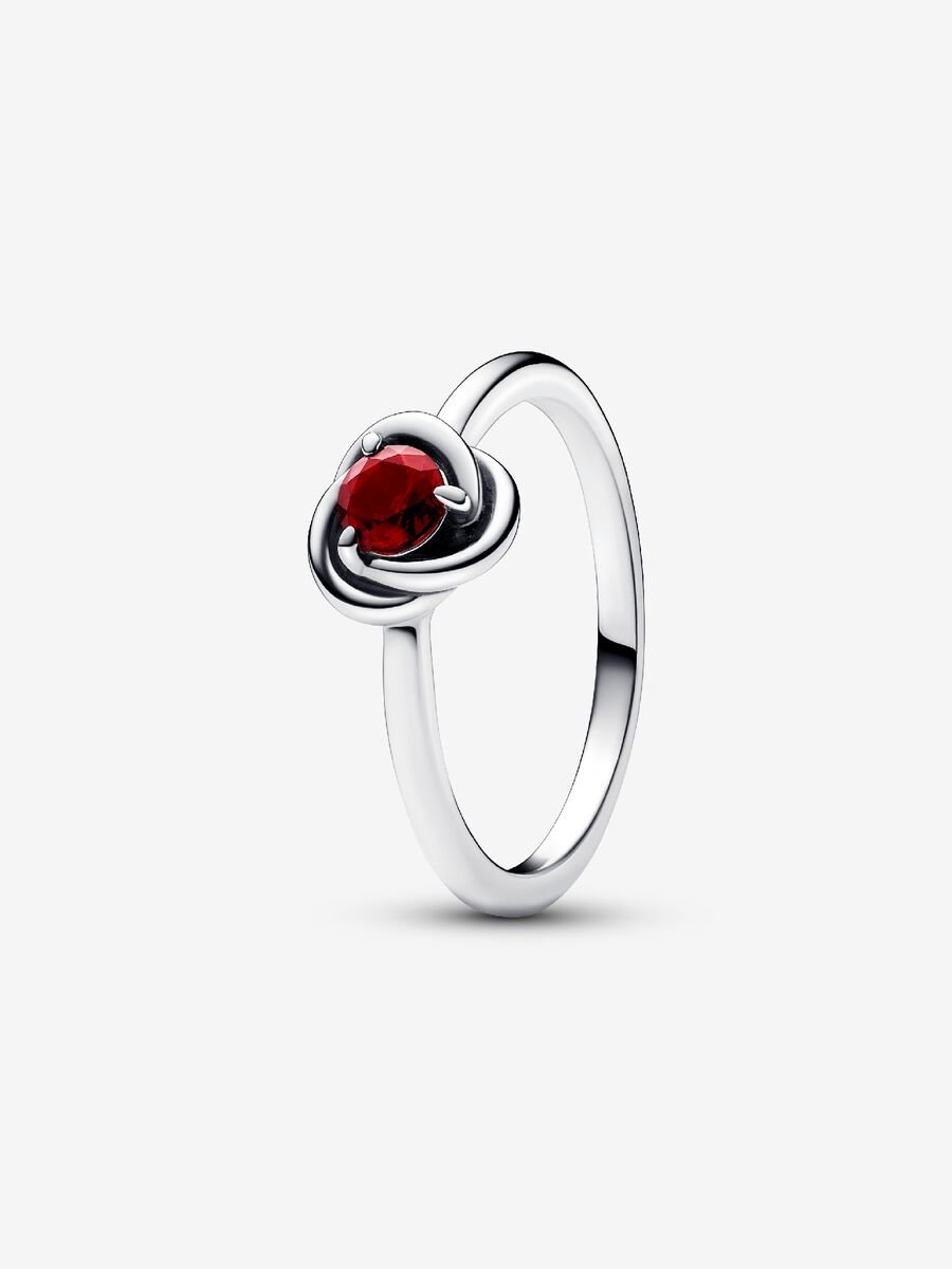 Janvier Bague Cercle éternel rouge