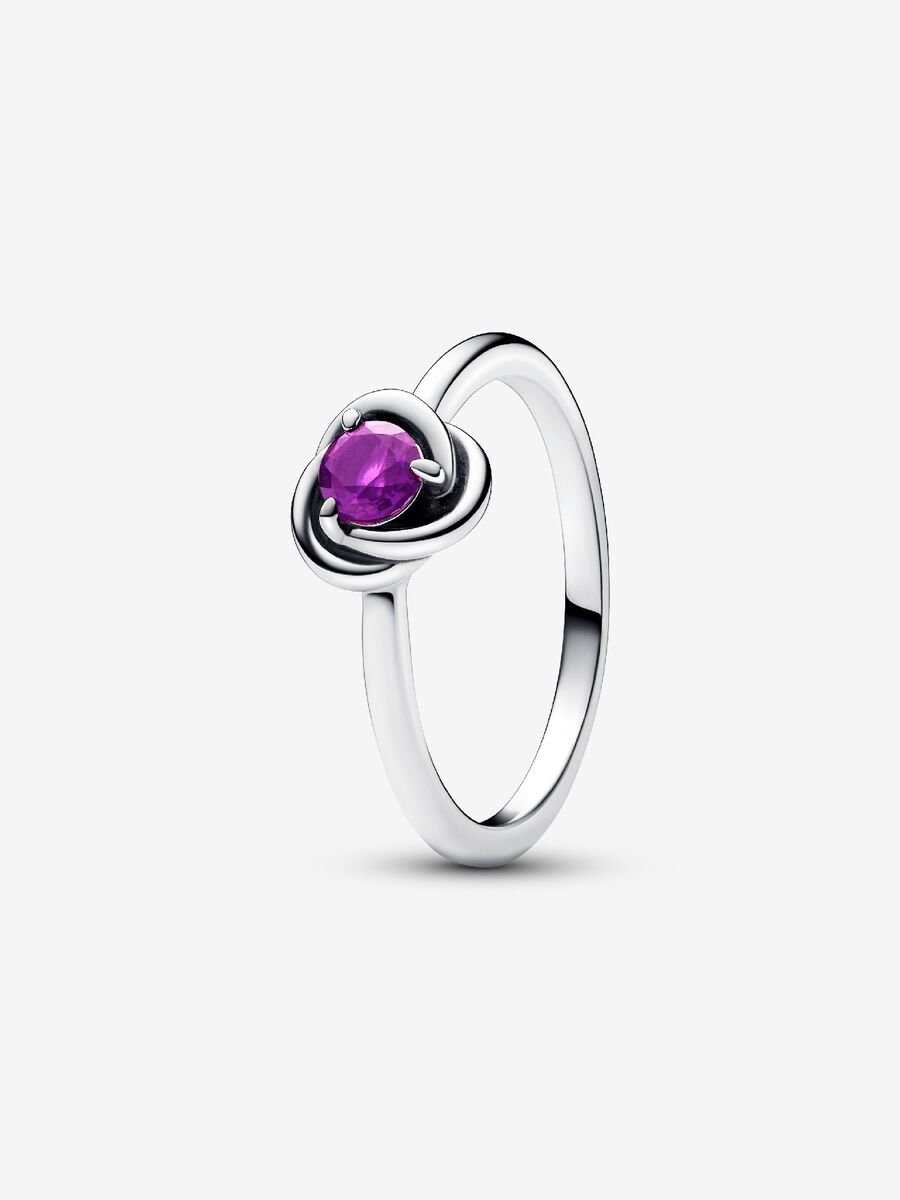 Février Bague Cercle éternel mauve