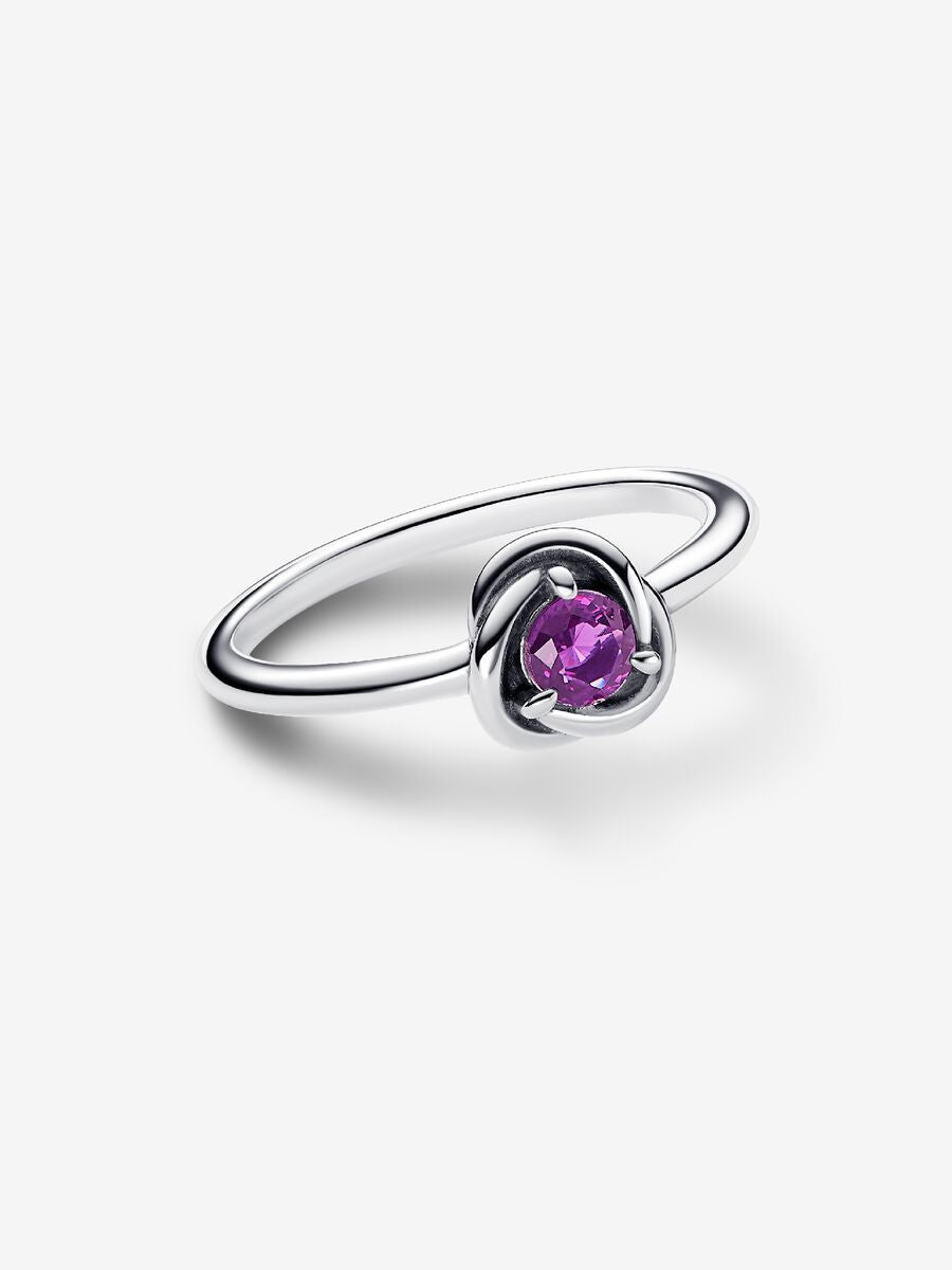 Février Bague Cercle éternel mauve