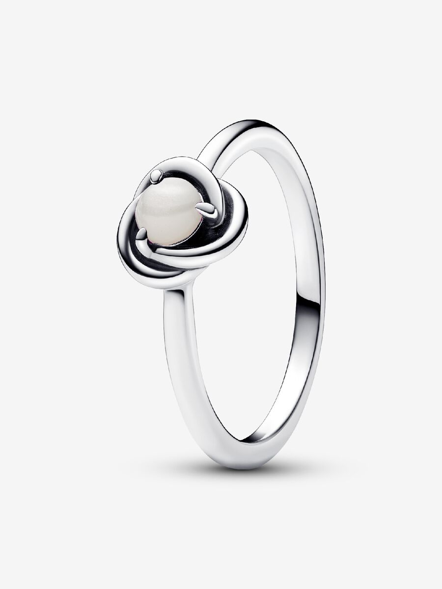 Juin Bague Cercle éternel perle blanche fabriquée par l’homme