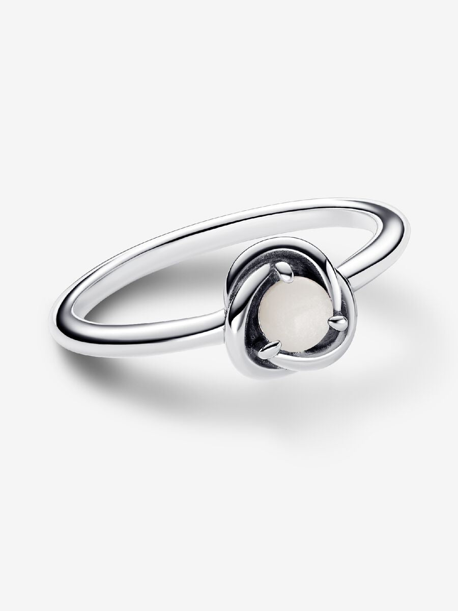 Juin Bague Cercle éternel perle blanche fabriquée par l’homme