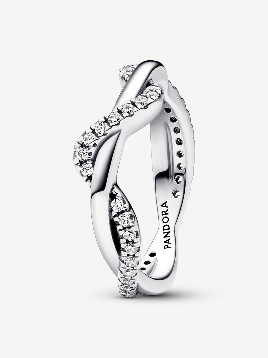 Bague Vague entrelacée scintillante