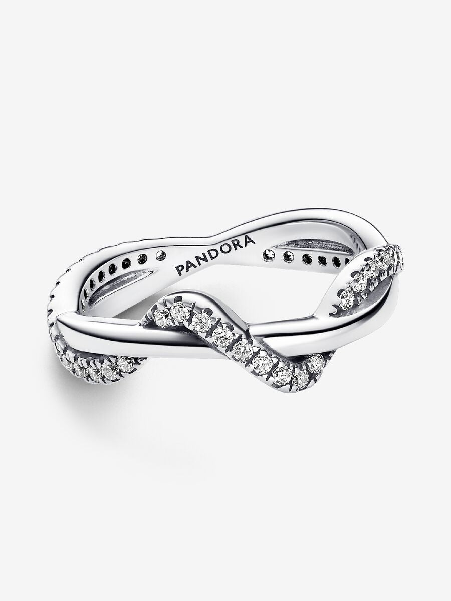Bague Vague entrelacée scintillante