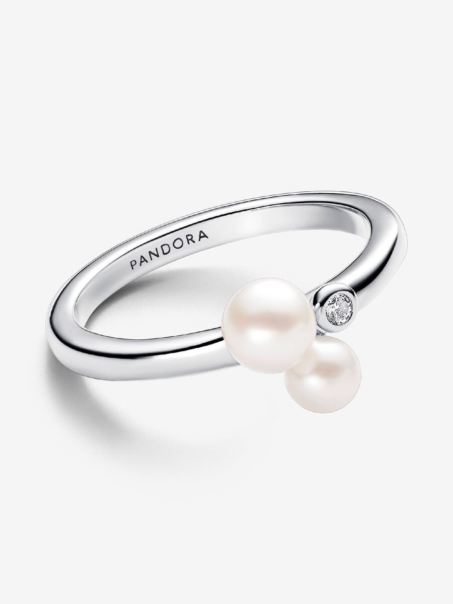 Bague avec deux perles de culture d’eau douce traitées