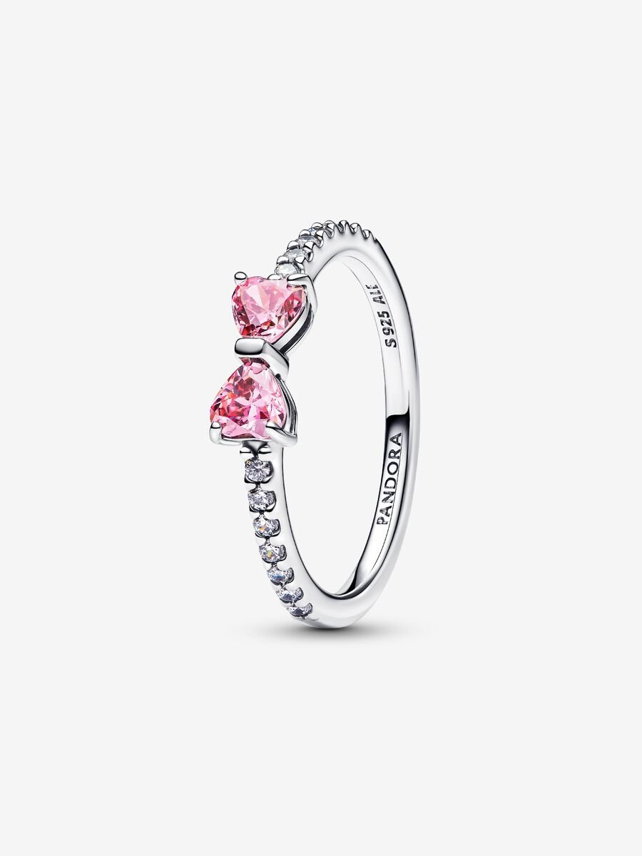 Bague Boucle rose scintillante