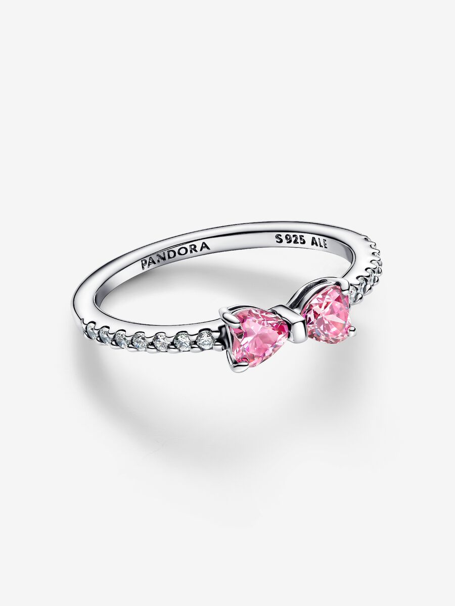 Bague Boucle rose scintillante