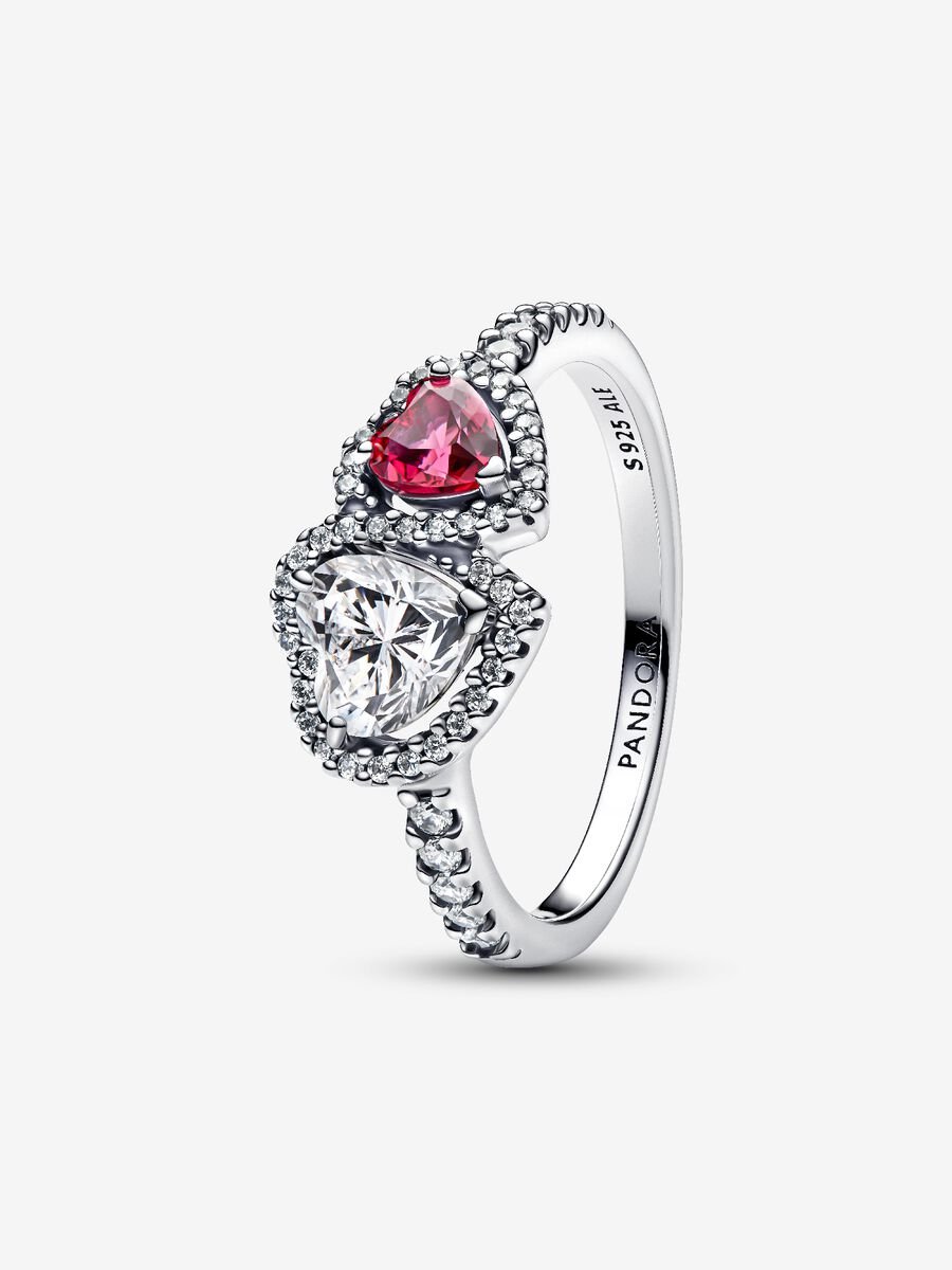 Bague Cœurs halo