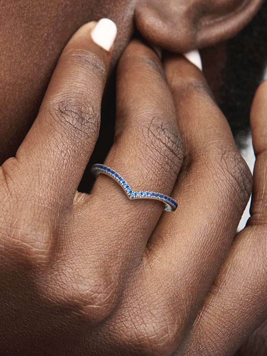 Bague Vœu bleu scintillant Pandora Timeless